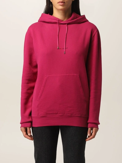 Shop Saint Laurent Sweatshirt  Women In Fuchsia