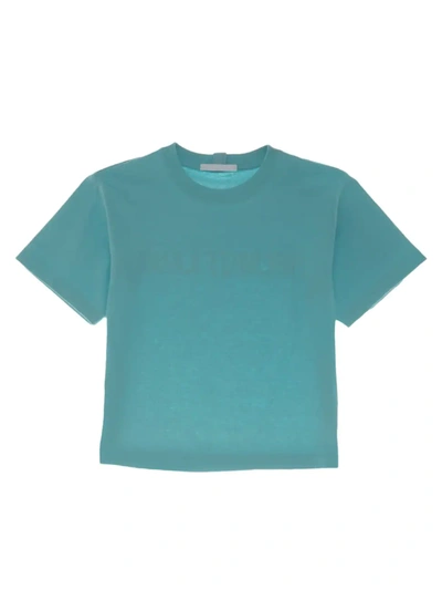Shop Helmut Lang Cotton Cropped T-shirt In Pool