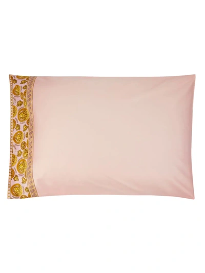 Shop Versace Medusa Amplified Pillowcase In Pink Gold