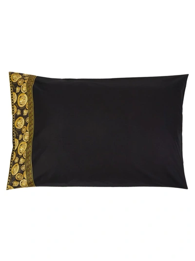 Shop Versace Medusa Amplified Pillowcase In Black Gold