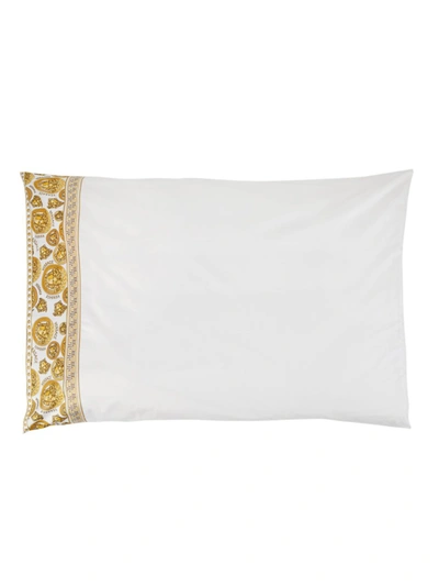 Shop Versace Medusa Amplified Pillowcase In White Gold