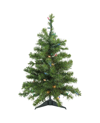 Northlight 2' Pre-lit Canadian Pine Artificial Christmas Tree In Green