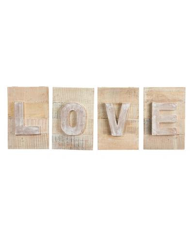 Shop Nearly Natural Rustic Farmhouse Love Wall Art Decor, 15" X 40" In Brown