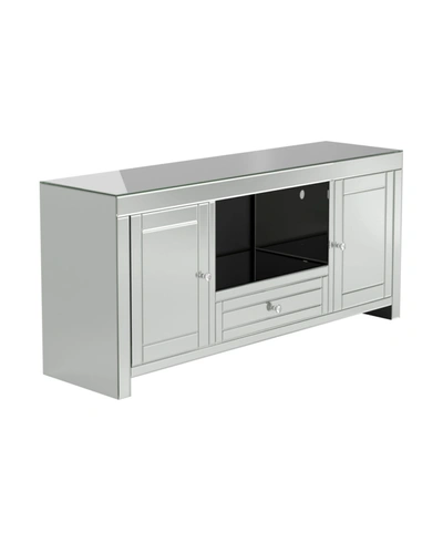 Furniture 2-door Tv Console In Silver-tone