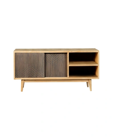 Furniture Tv Console With Sliding Doors In Natural