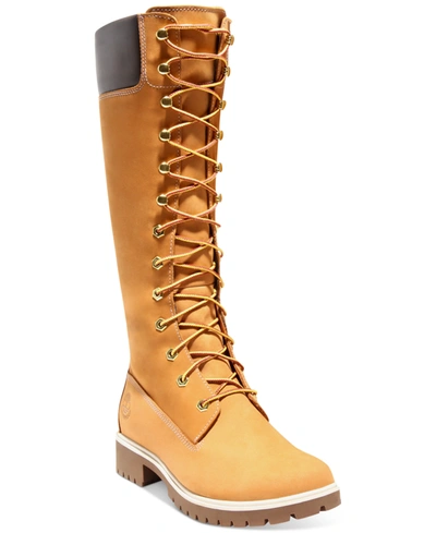 Shop Timberland Women's Premium Waterproof Boots From Finish Line In Wheat Nubuck