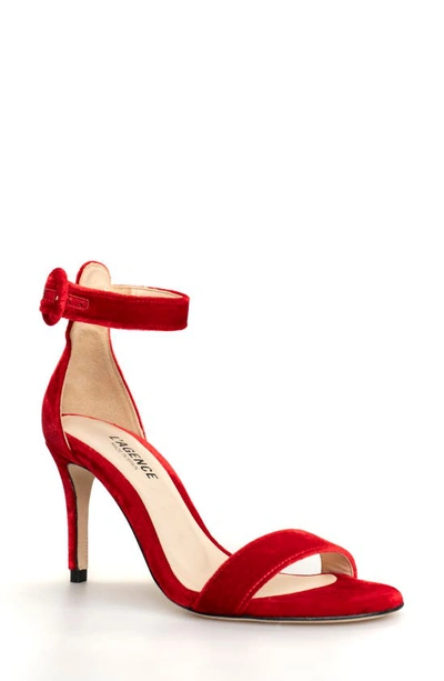 Shop L Agence Gisele Sandal In Red Velvet