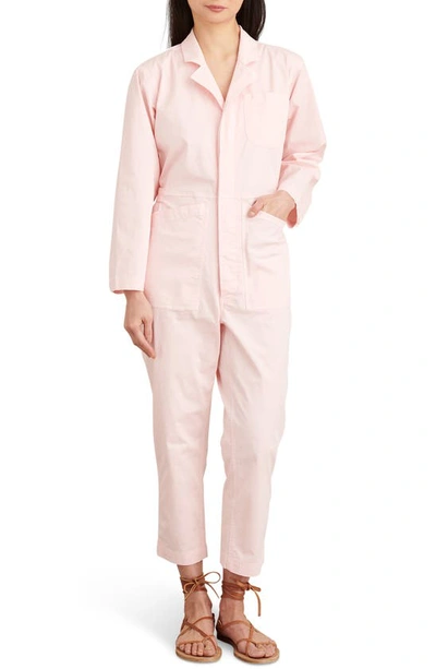 Shop Alex Mill Stretch Cotton Jumpsuit In Sea Shell Pink