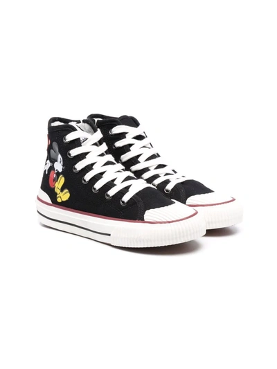 Shop Moa Mickey Mouse High-top Sneakers In Black