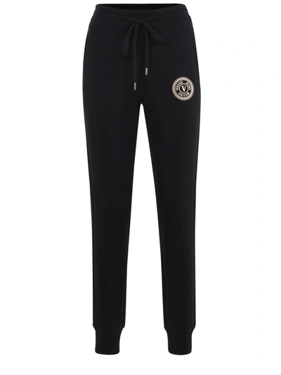 Shop Versace Jeans Couture Pantaloni Jogging  In Cotone In Nero