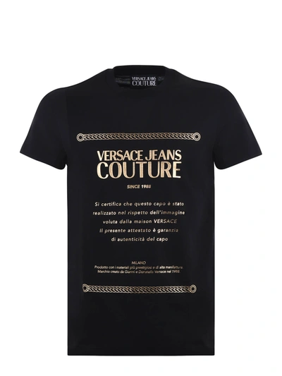 Shop Versace Jeans Couture T-shirt  In Cotone In Nero