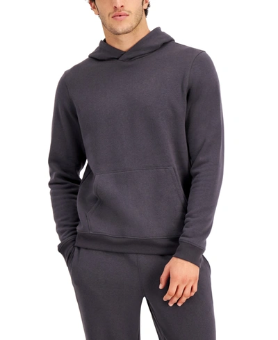 Shop Ideology Men's Solid Fleece Hoodie, Created For Macy's In Deep Charcoal