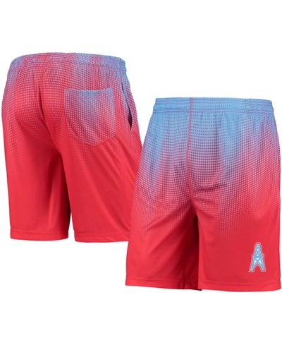 Shop Foco Men's Light Blue And Red Houston Oilers Gridiron Classic Pixel Gradient Training Shorts In Light Blue/red