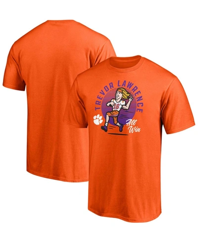 Shop Fanatics Men's Trevor Lawrence Orange Clemson Tigers Caricature T-shirt
