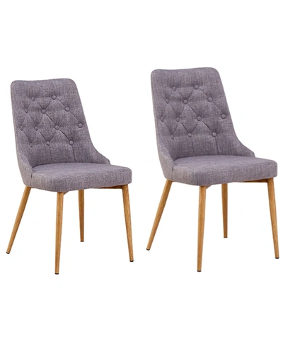 Shop Best Master Furniture Jacobsen Upholstered Mid Century Side Chairs, Set Of 2 In Gray