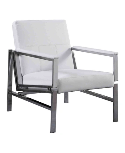 Shop Best Master Furniture Fifth Avenue Faux Leather And Stainless Steel Accent Chair In White