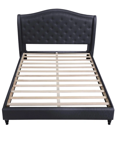 Shop Best Master Furniture Myrick Upholstered Tufted Platform Bed, Queen In Black