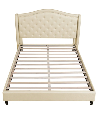 Shop Best Master Furniture Myrick Upholstered Tufted Platform Bed, Queen In Beige
