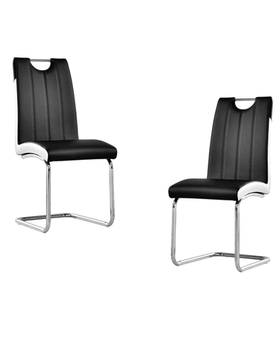Shop Best Master Furniture Bono Upholstered Modern Side Chairs, Set Of 2 In Black