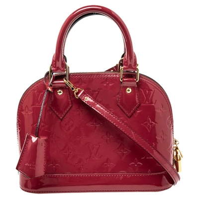 Pre-owned Louis Vuitton Rose Pop Monogram Vernis Alma Bb Bag In Pink