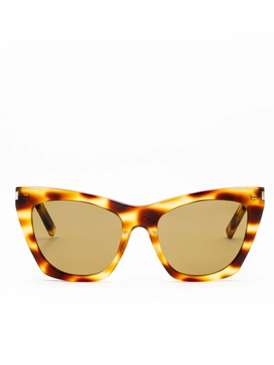 Shop Saint Laurent Eyewear Kate Sunglasses In Brown