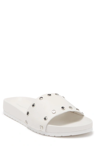 Shop Donna Karan Cannes Studded Slide Sandal In White