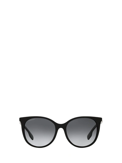 Shop Burberry Eyewear Alice Round Frame Sunglasses In Black