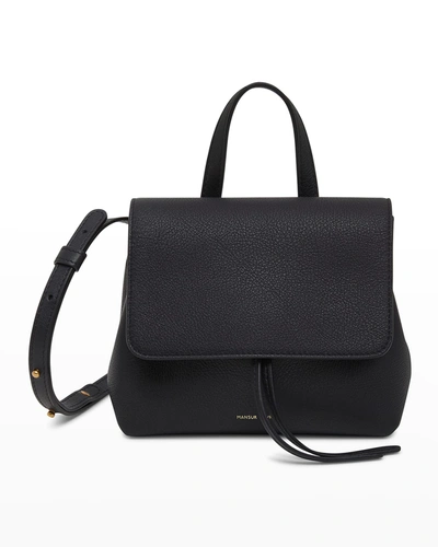 Shop Mansur Gavriel Lady Mini Soft Leather Messenger Bag In Black
