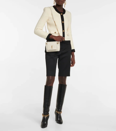 Saint Laurent Nolita Mini Leather Shoulder Bag In Crema Soft