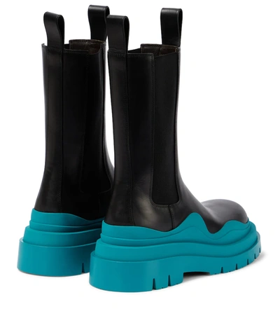 Shop Bottega Veneta Tire Leather Ankle Boots In Black-blaster