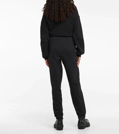 Rotate Birger Christensen + Net Sustain Mimi Embroidered Organic Cotton-jersey Tapered Track Pants In Black