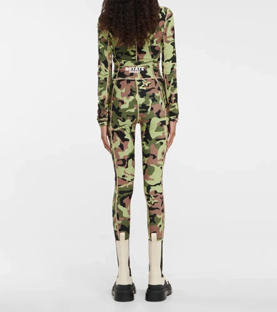 Rotate Birger Christensen Rotate Sunday Camouflage Printed Stretched Leggings In Olivine Comb