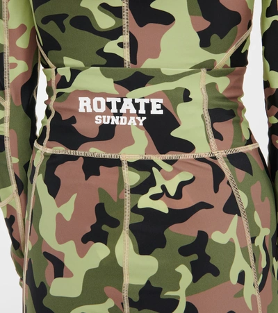 Rotate Birger Christensen Rotate Sunday Camouflage Printed Stretched Leggings In Olivine Comb