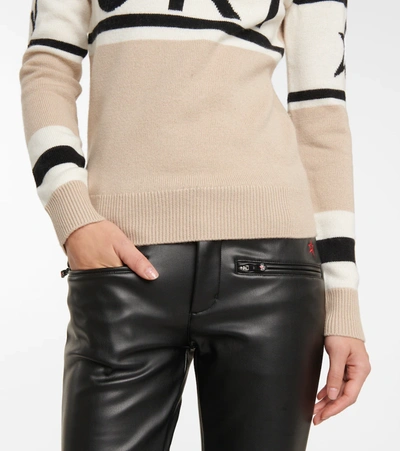 Shop Perfect Moment Schild Wool Turtleneck Sweater In White Pepper