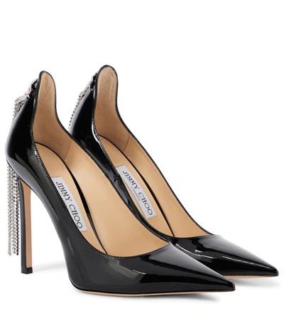 Shop Jimmy Choo Spruce 110 Patent Leather Pumps In Black