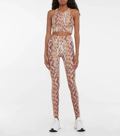 The Upside Sanibel Snake-print Stretch Sports Bra In Gold Python