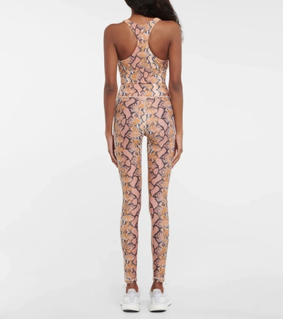 The Upside Sanibel Snake-print Stretch Sports Bra In Gold Python