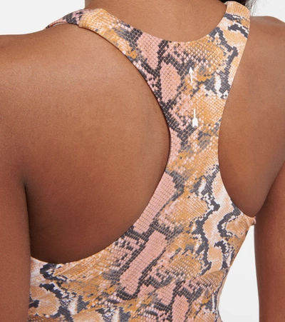 The Upside Sanibel Snake-print Stretch Sports Bra In Gold Python