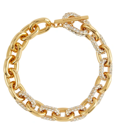 Shop Paco Rabanne Xl Link Embellished Chain Necklace In Gold