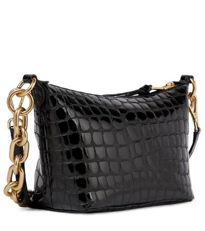 Miu Miu Croc-effect Leather Shoulder Bag In Nero