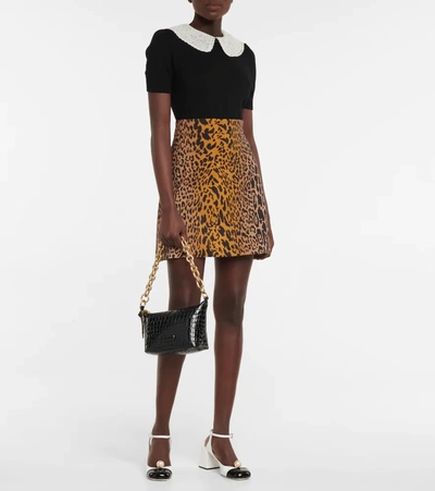 Miu Miu Croc-effect Leather Shoulder Bag In Nero