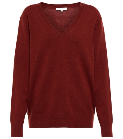 Shop Vince V-neck Cashmere Sweater In Currant