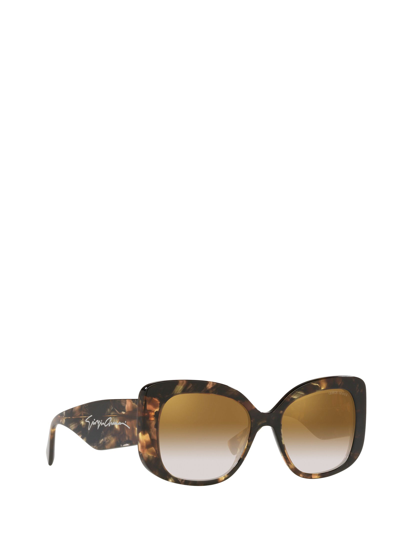 Shop Giorgio Armani Sunglasses In Yellow Tortoise