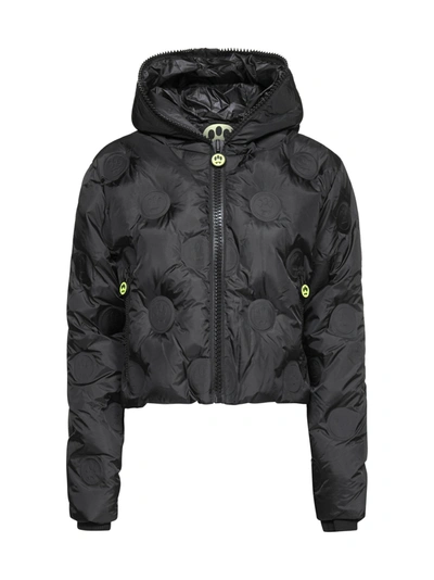 Shop Barrow Embossed Monogram Zipped Puffer Jacket In Black