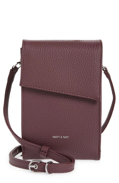 Shop Matt & Nat Met Vegan Leather Crossbody Wallet In Moon