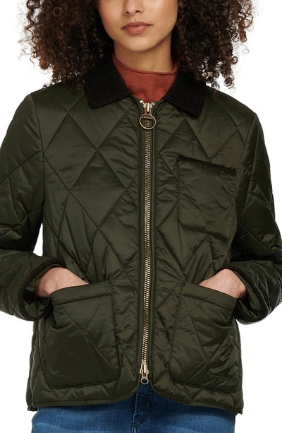 Barbour Linhope Green Quilted Shell Jacket In Sage/ Classic | ModeSens