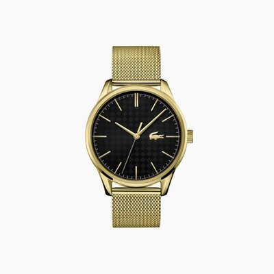 Shop Lacoste Men's Vienna 3 Hands Watch With Gold Plated 1 Steel Strap - One Size In Yellow