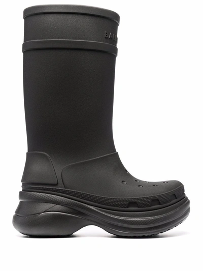 Shop Balenciaga X Crocs Chunky Rain Boots In Schwarz
