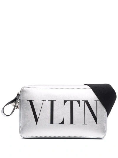 Valentino Garavani Metallic Vltn Cross-body Bag In Silber