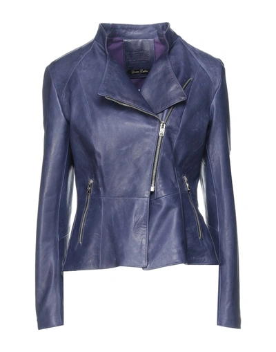 Shop Masterpelle Woman Jacket Dark Purple Size 4 Soft Leather